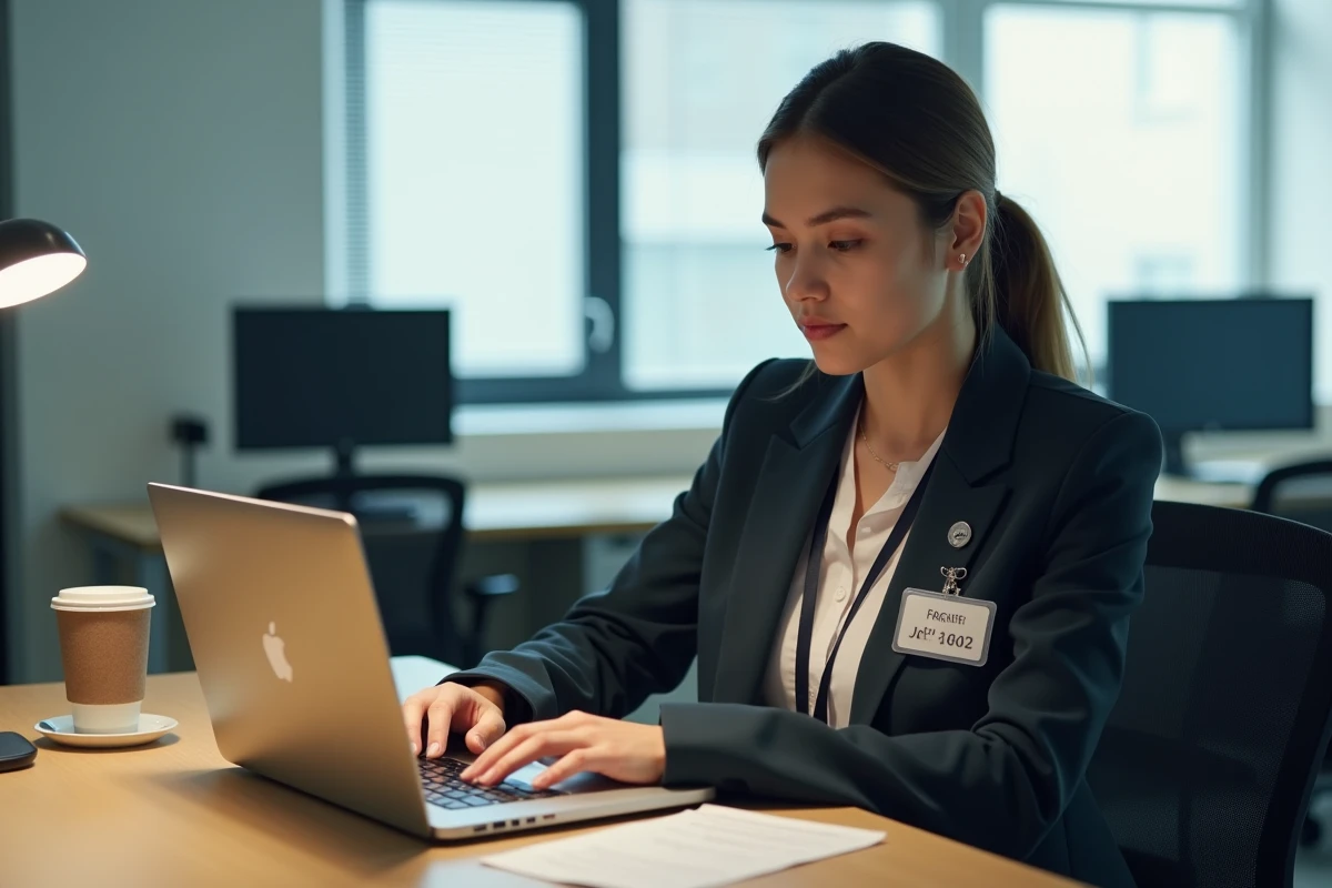 Nouvelle employée contractuelle du CHU accédant pour la première fois à sa messagerie Zimbra depuis un bureau administratif