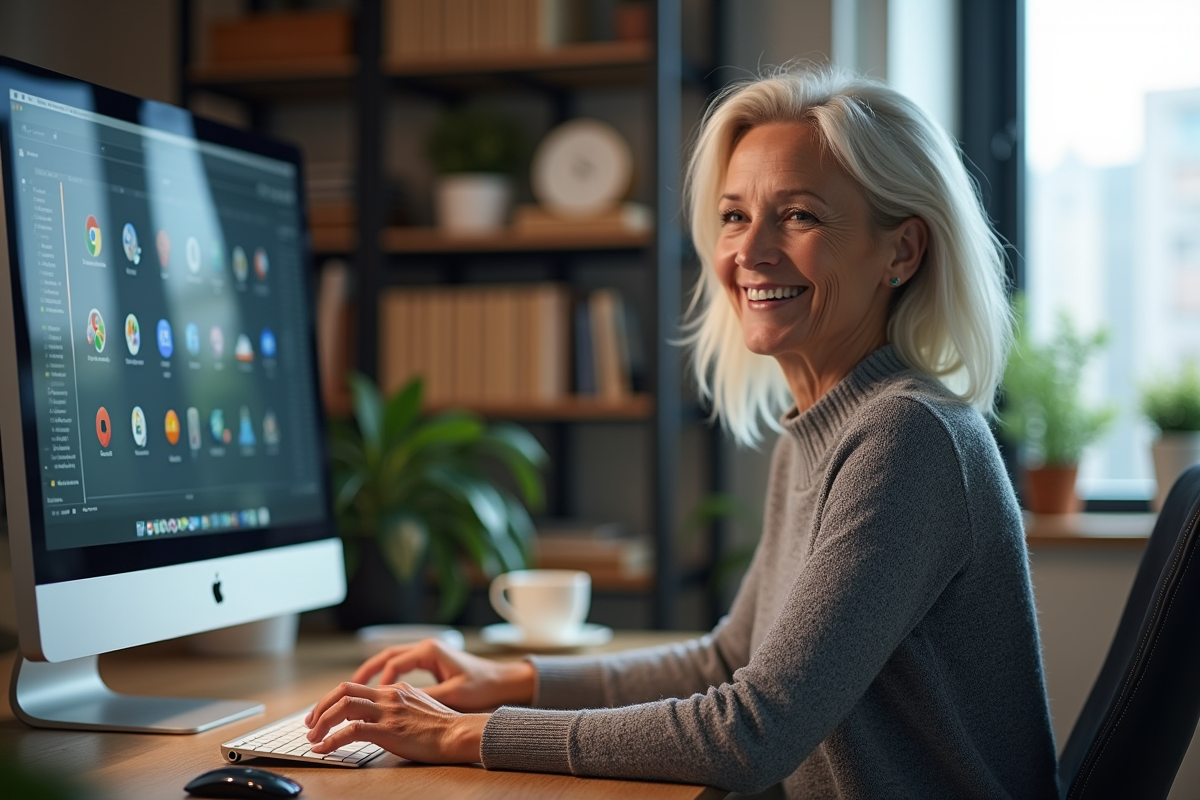 Femme professionnelle travaillant à domicile