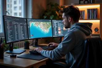 Jeune homme installant des mods sur son PC pour GTA V