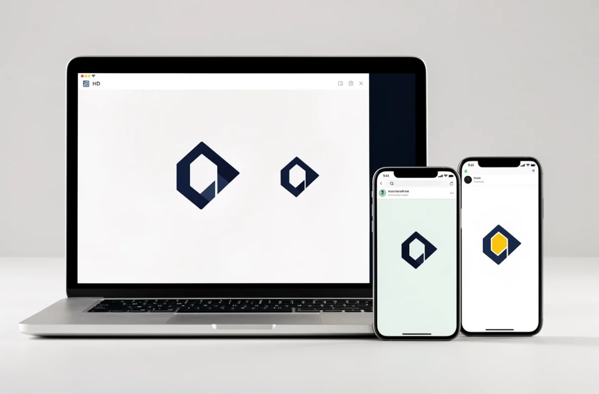 Logo décliné en plusieurs tailles et sur fonds clair et sombre